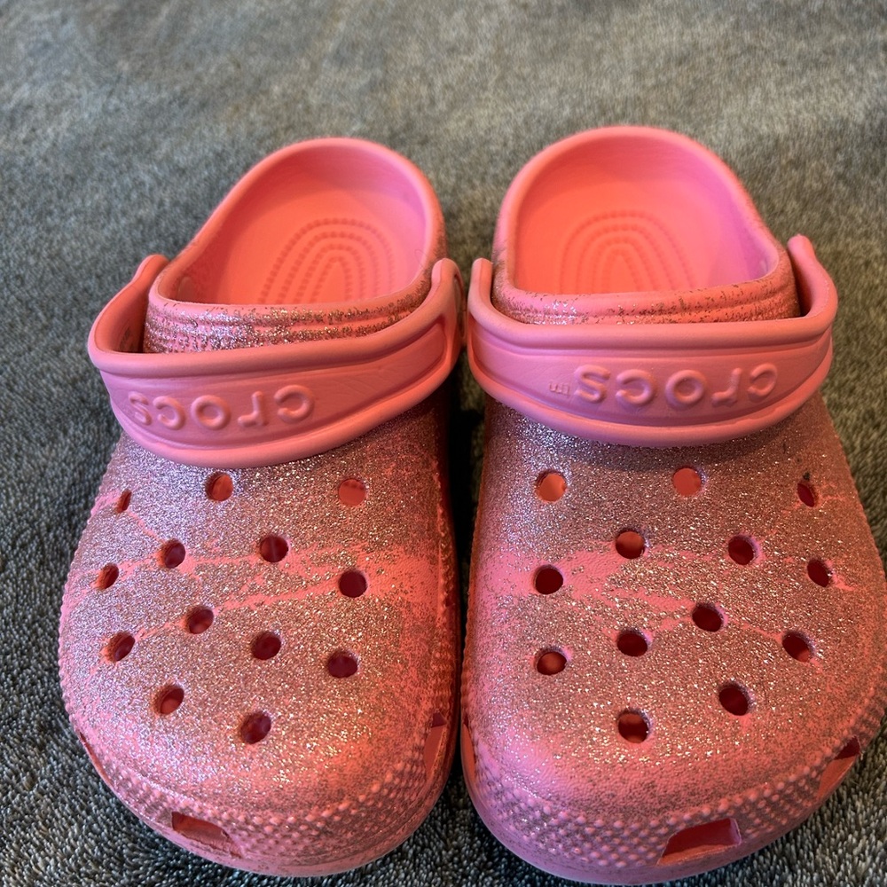 CROCS Kids Sparkly Pink Clogs